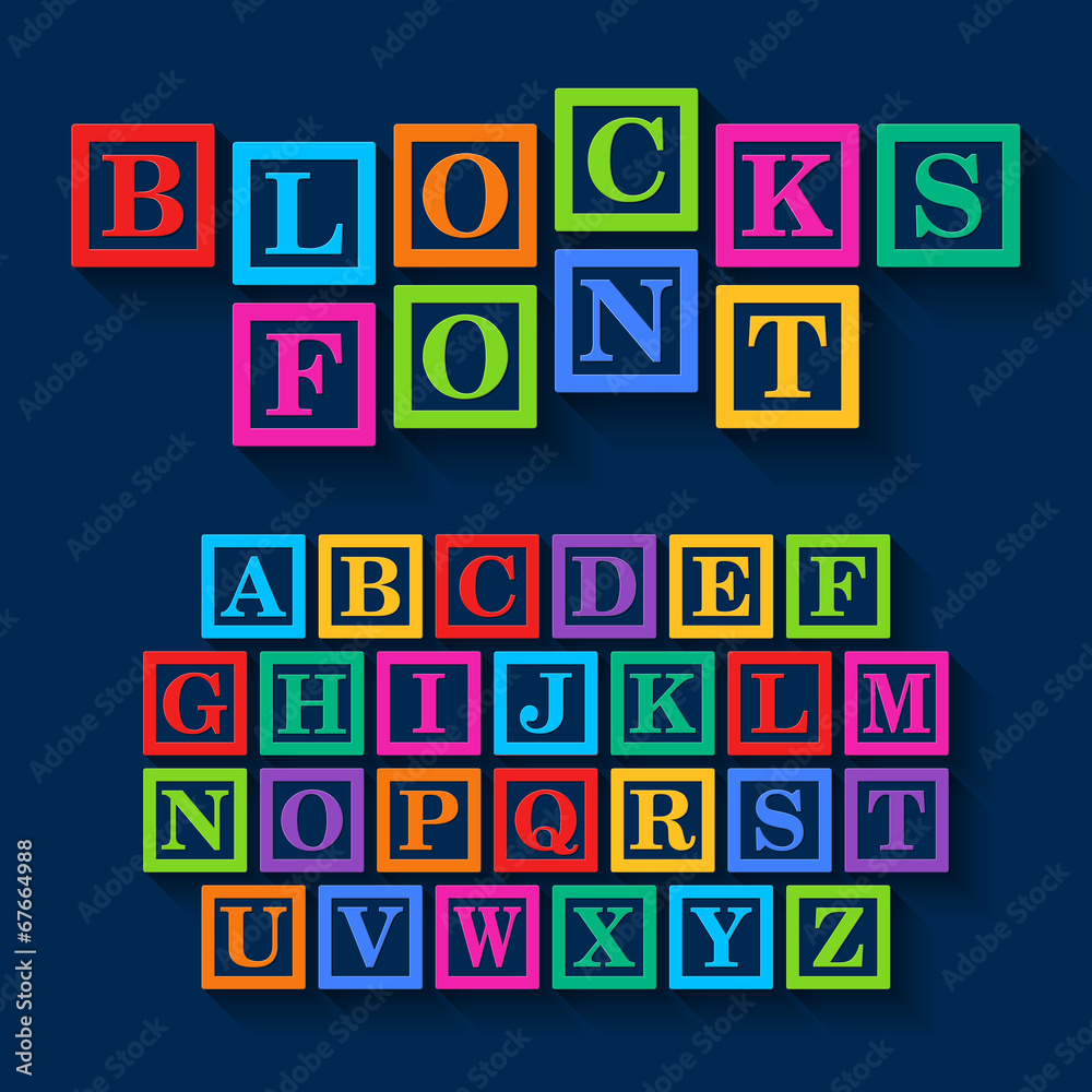 Fototapete learning blocks font design