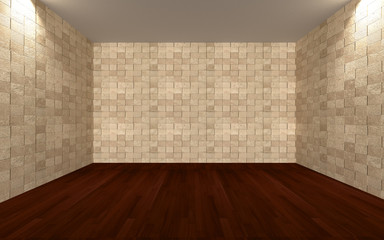 empty room wall tile