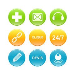 3d business button web icon