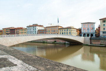 Naklejka na ściany i meble Ponte di Mezzo di Pisa