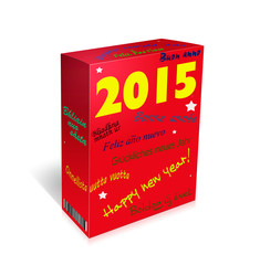 Multi lingual Happy New Year Greetings - box. French, Spanish, W