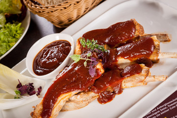 Delicious grilled pork ribs