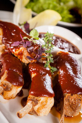 Delicious grilled pork ribs