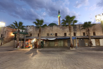 Fototapeta na wymiar Acre old city( also Akko ) at Mosque of Al-Jazzar in Western Gal
