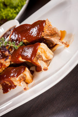Delicious grilled pork ribs