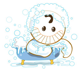 Shower in bathtub smile