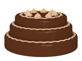 cake on a white background