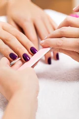 Poster manicure making in beauty spa salon © juniart