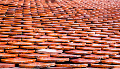 Thai temple roof tile pattern
