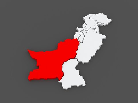 Map of Balochistan. Pakistan.