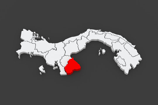 Map of Los Santos. Panama.