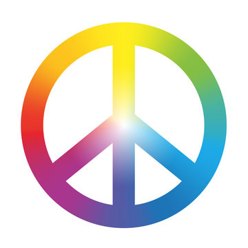 Peace Symbol Rainbow Gradient