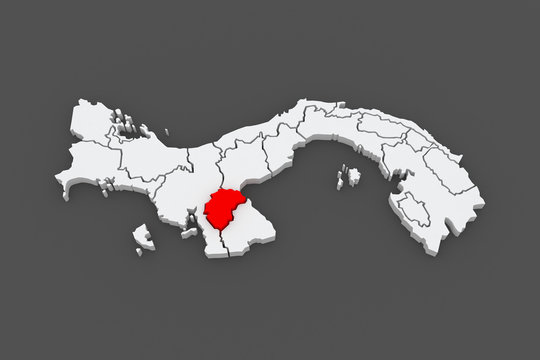 Map of Herrera. Panama.