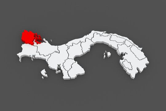 Map of Bocas del Toro. Panama.