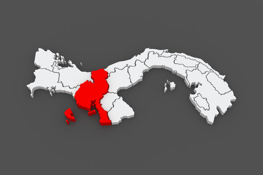 Map of Veraguas. Panama.