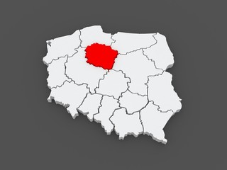 Map of Pomeranian. Poland.
