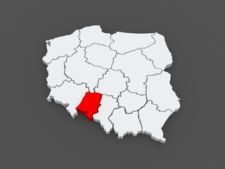 Map of Opole. Poland.