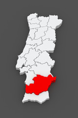 Map of Beja. Portugal.