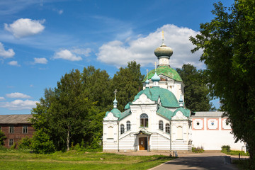 Fototapeta na wymiar Tikhvin Assumption Monastery, Tikhvin city, Russia