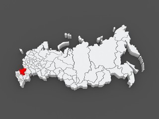 Map of the Russian Federation. Rostov Region.