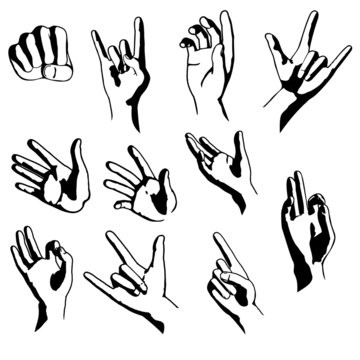 Hands in different positions