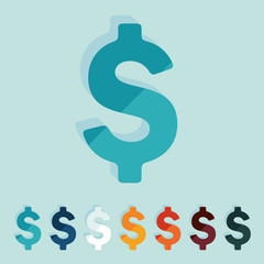 Flat design: money