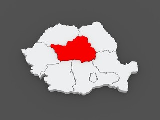 Map of Central Region Development Romania.
