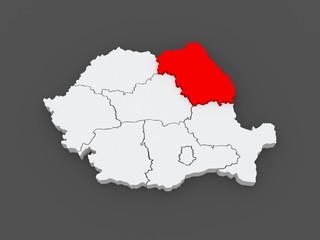 Map of Northeast Region Development Romania.