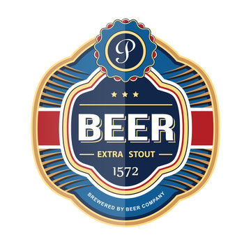 Green beer bottle label template