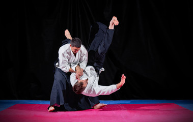 Fight between two aikido fighters