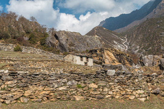 Stone House in Himalayas Nepal
