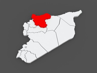 Map of Aleppo (Aleppo). Syria.
