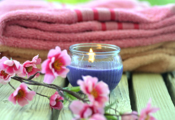 Towel candle flowers