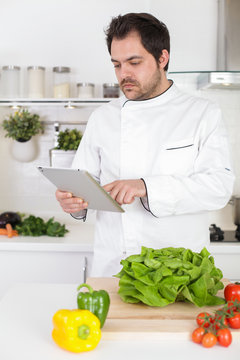 chef with tablet