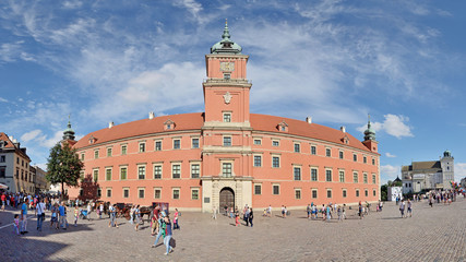 Royal Castle in Warsaw, Poland -Stitched Panorama - obrazy, fototapety, plakaty