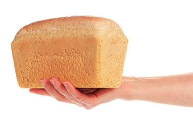 Delicious bread in hand