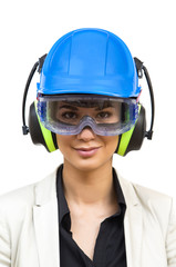 Young woman in protective workwear