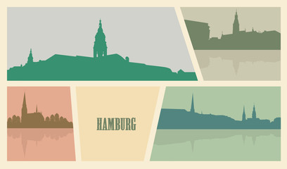 Contour of buildings in the city of Hamburg.