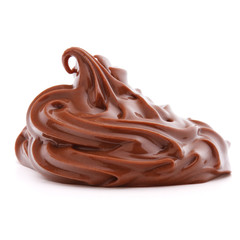 Chocolate cream swirl isolated on white background cutout