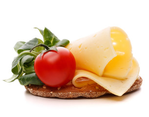 Cheese sandwich isolated on white background cutout
