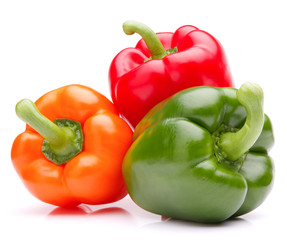 Sweet bell pepper isolated on white background cutout