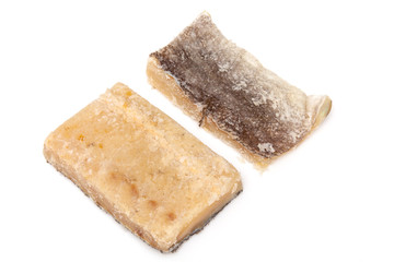 Pieces of salt cod fish