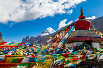Tibet. Mount Kailash. Zuid gezicht.