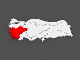 Map of Aegean. Turkey.