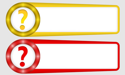 Obraz premium yellow and red frames for any text with question mark