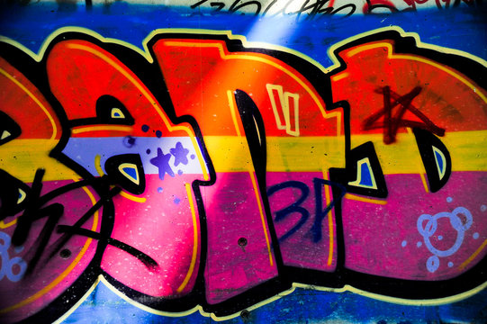 Graffiti wall, colorful background