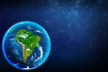 Planet earth in space. South America