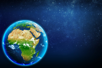 Planet earth in space. continent africa