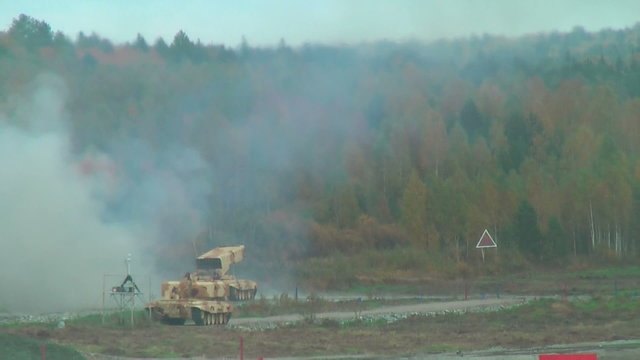 Rocket launch by TOS-1A system