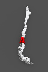 Fototapeta premium Map of Los Lagos. Chile.
